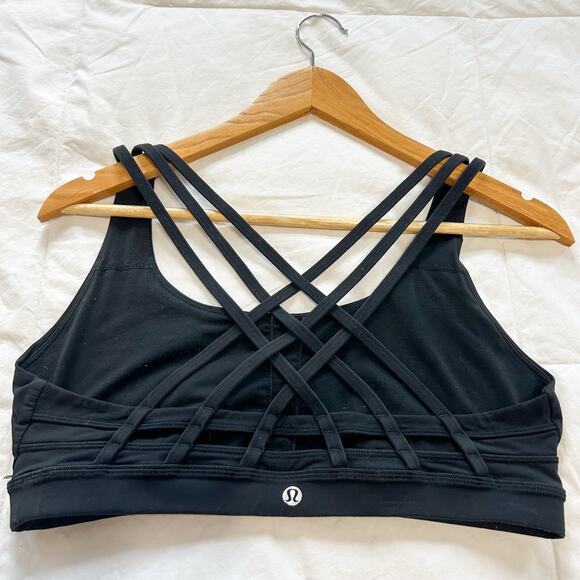 Lululemon Athletica Energy Bra Black Strappy Back Sports Bra Women’s Size 10 - Picture 4 of 5